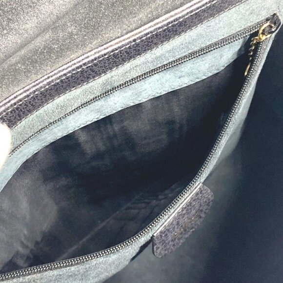 GUCCI 001・1118 vintage Bamboo Tote Bag Flap Hand Bag Leather gray - Picture 14 of 14